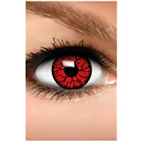 Los mejores  - FUNZERA Lentes de contacto de Halloween de color- lentilla de motivo rojo- 1 par- un solo uso sin receta- disfrazarse…